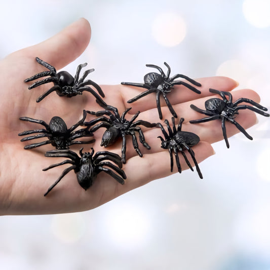 Halloween Realistic Plastic Spider Toys Plastic Spider Black Scary Spiders Fake for Boys Teens Adults Halloween Prank Props