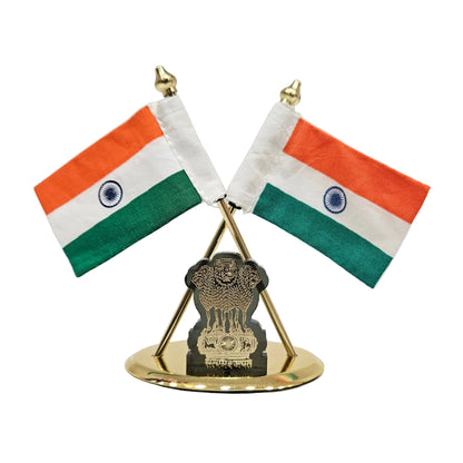 Indian Flag Car Statues for Car Dashboard Resin Statue Miniature Showpiece Gifts for Home Decor