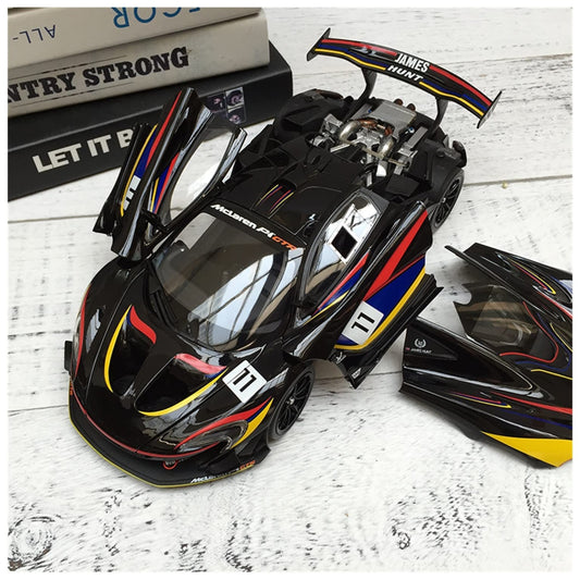 McLaren P1 GTR James Hunt Simulation Diecast Alloy Sports Car Model Collection Souvenir Display Miniature Replica Car