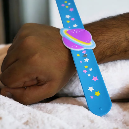 Space Theme Slap Band Bracelets Silicone Wristbands Party Supplies Kids Party Favors Decor Novelty Toy School Prize Gifts Children(EACH-50/-)