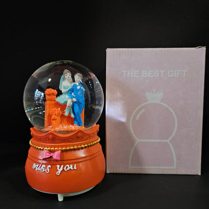 Beautiful Couple's Round glass with tune  miss you and Rounding gift perfect for couple gifting