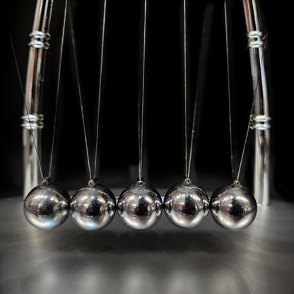 Toyverse Office Table Decor - Newton Cradle Pendulum | Swing Ball Motion Desk Toy -5 Metal Collision Balls