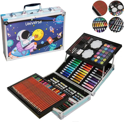 Kit Space Crafty Portable Art & Painting Color Kit for Kids & Adults". It is a 145-piece art set with a space theme.
