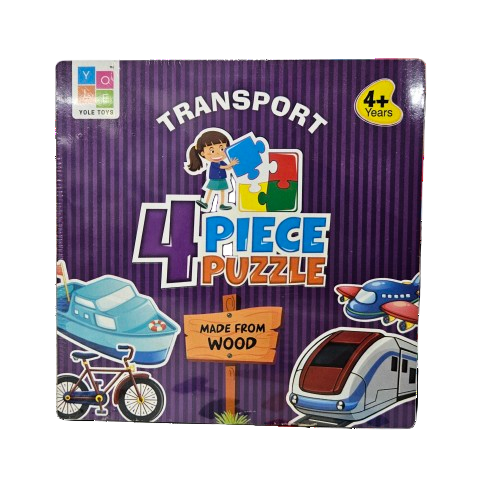 Transport 4pcs wooden Puzzle for kids