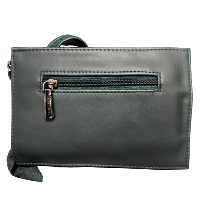 Green Women Sling Bag Leather Purse Mini Shoulder Bag with Strap