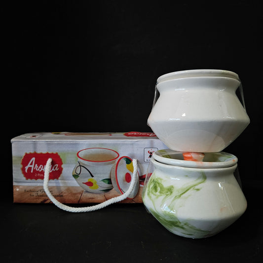 Kanch Aroma Ceramic 2 pieces jar set Exclusive gift set for festive season