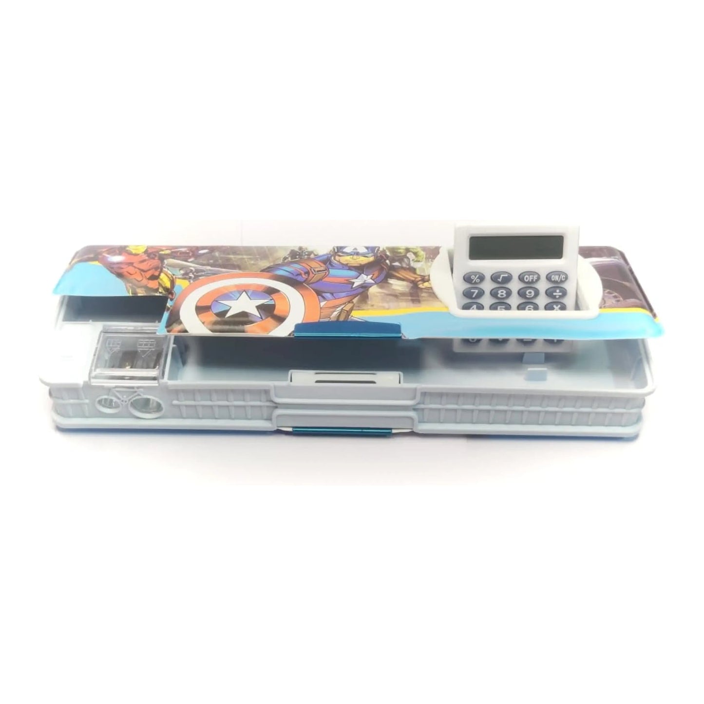 Geometry Box Super Man Heroes Print with Calculater for Kids/Students perfect for kids return gifting