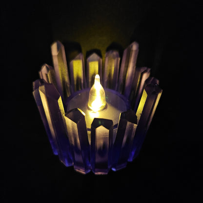 Crystal Shape Epoxy Resin Casting Tea Light Candle for home Decor