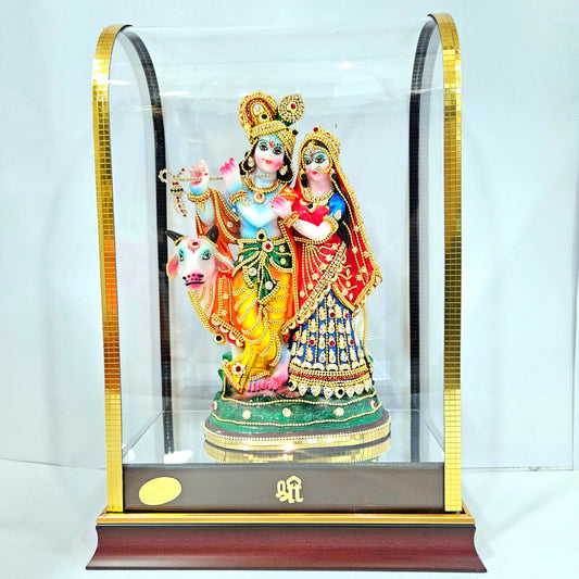 Radha Krishna 24carats gold Plated Cabin Idol for Home Decor & Lord Showpiece