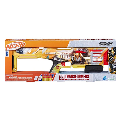 Nerf Transformers Bumblebee Dart Blaster, 8 Nerf Elite Darts, Pump Action, Toy Foam Blasters for 8 Year Old Boys & Girls & Up