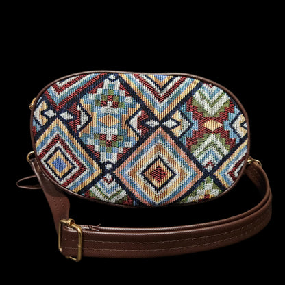 Handcrafted Printed Jute Sling Bag for Girls & Women