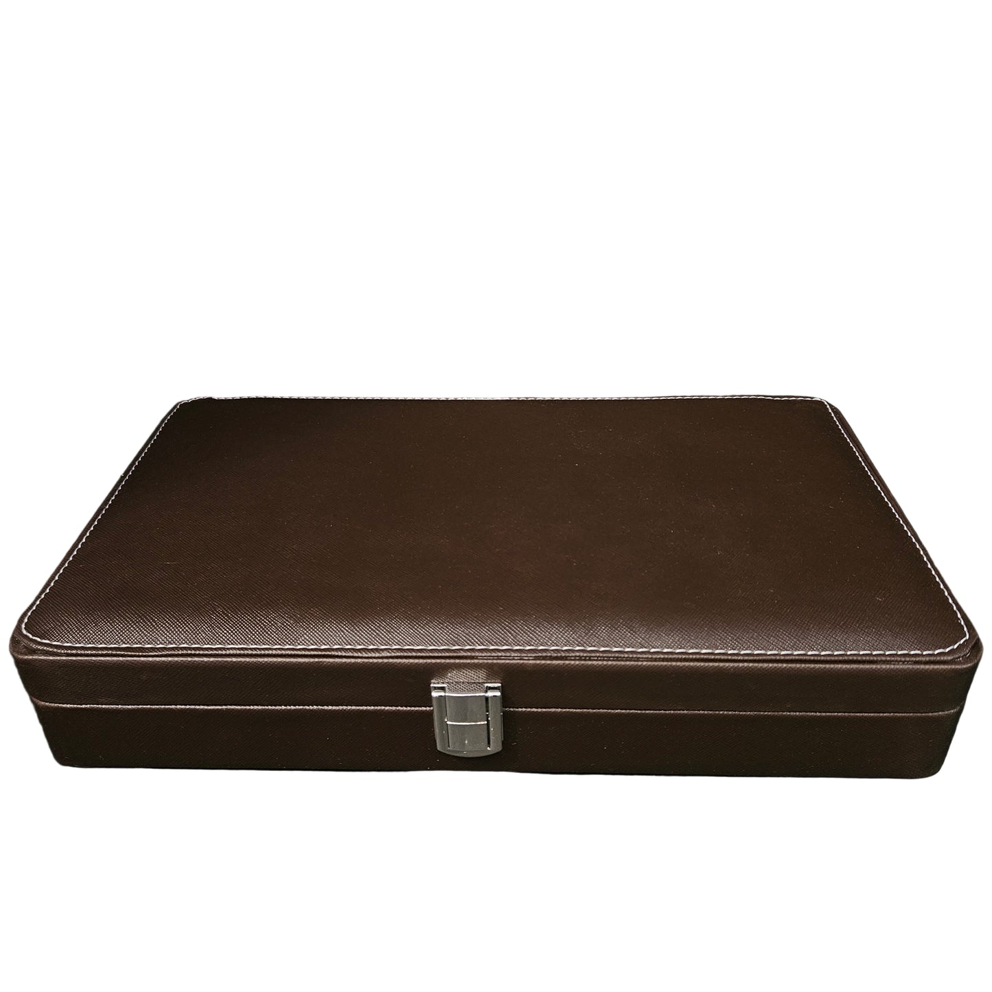Leather Desktop Organizer for Men 6 Compartment Tray with Magnetic Closure, Compact Design for Office Supplies