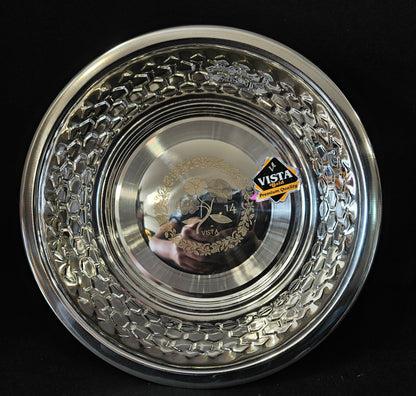Floral & hexagon Designed Vista Gold Premium Quality stainless Steel food Storage Bowl