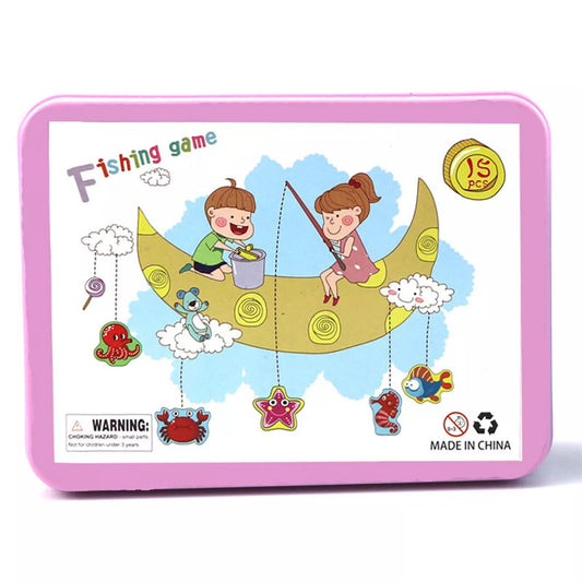 Wooden Magnetic Fishing Toys Game Set for Small Kids Educational