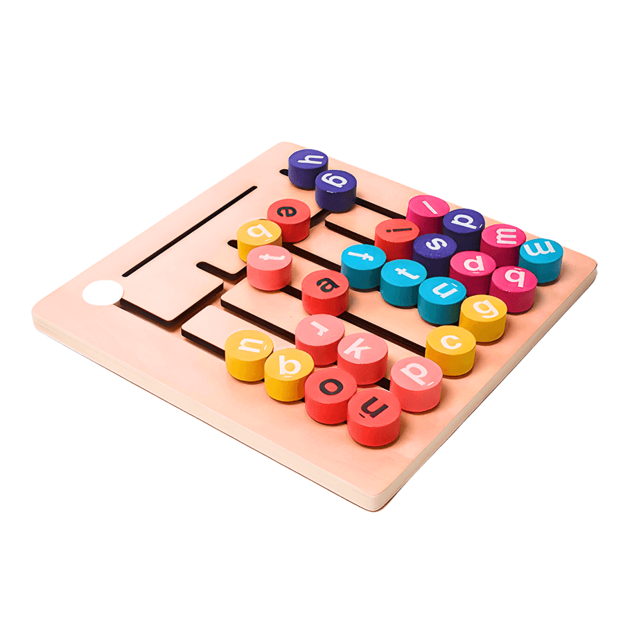 Wooden Letter Blocks Moveable Spinning Alphabet Matching Blocks Words Spelling Reading Educational Toys for Kids Phonics Toy  Spell Games Learning Toy  Alphabet Learner Multicolour Toy