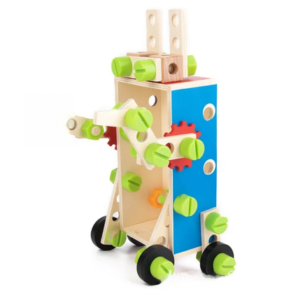 New Children Wooden Nut Screw Assembly Toolbox Game Montessori Educational Creativity Toys For Kids